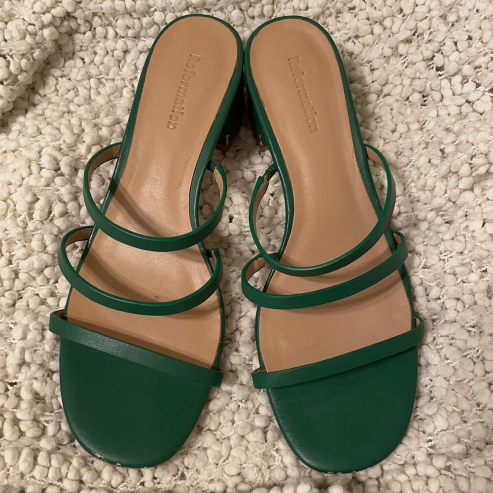 Reformation leather heeled sandals